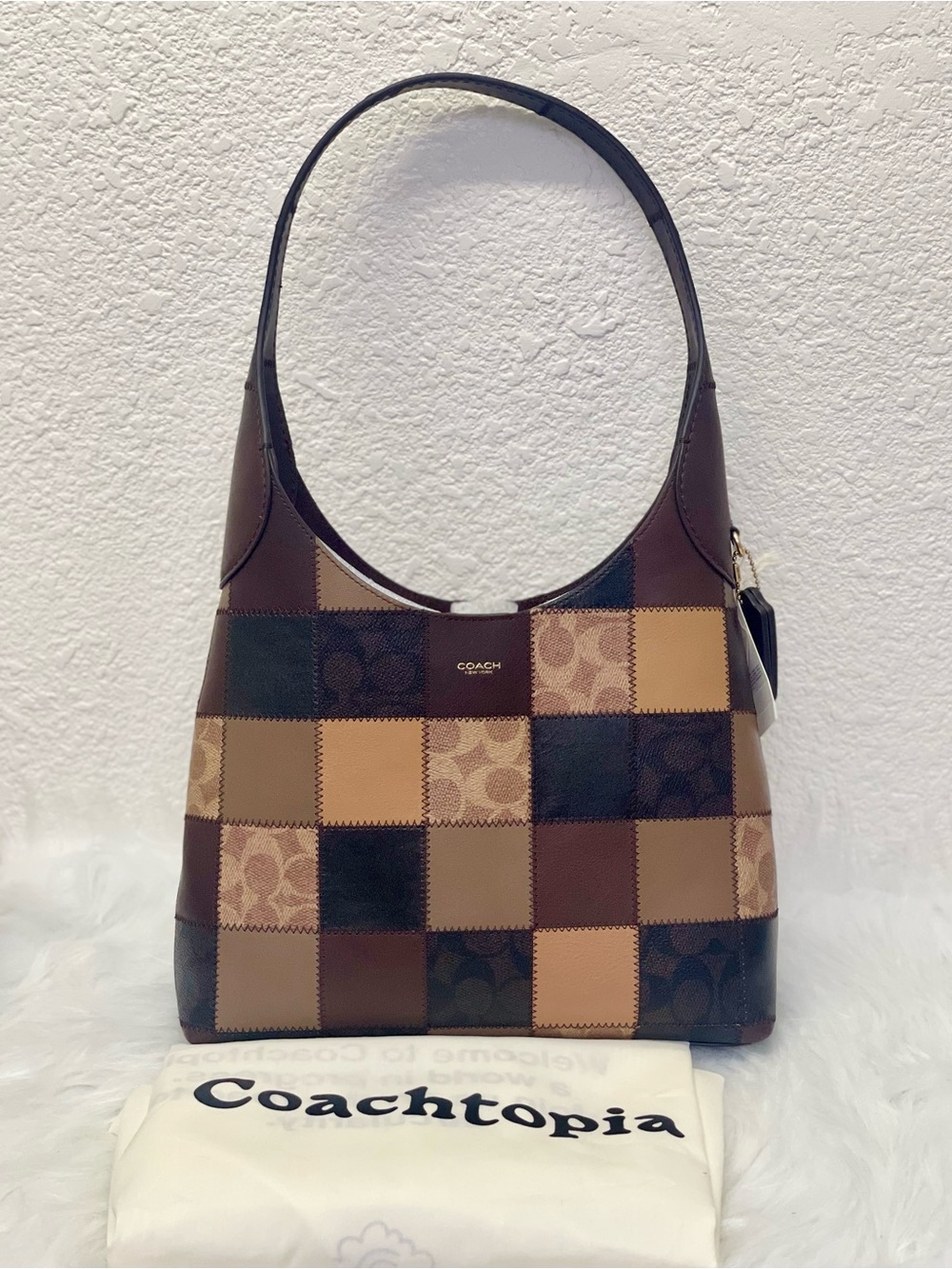 COACH Coachtopia Alter/Ego Brooklyn Shoulder Bag 28 CFN34 Tan Signature Multi